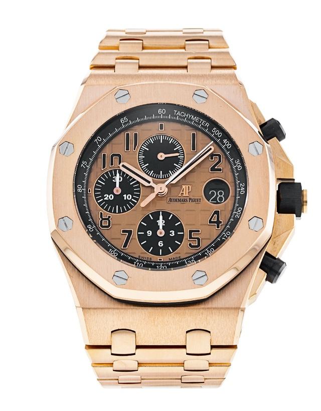 AUDEMARS PIGUET 18K ROSE GOLD ROYAL OAK OFFSHORE CHRONOGRAPH MENS WATCH