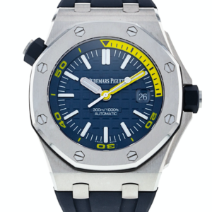 AUDEMARS PIGUET ROYAL OAK OFFSHORE AUTOMATIC BLUE DIAL BLUE RUBBER STRAP MEN'S WATCH